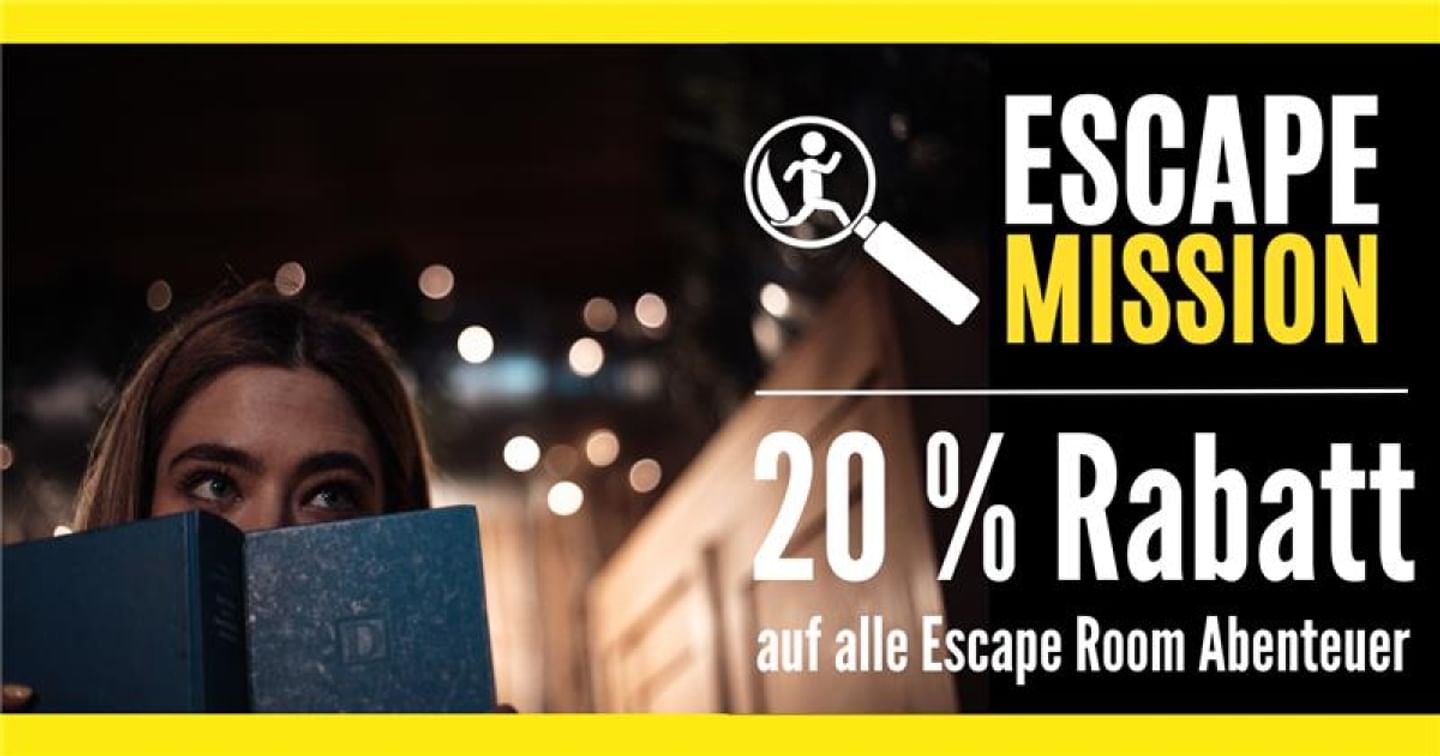 20% Discount auf alle Escape Room Abenteuer