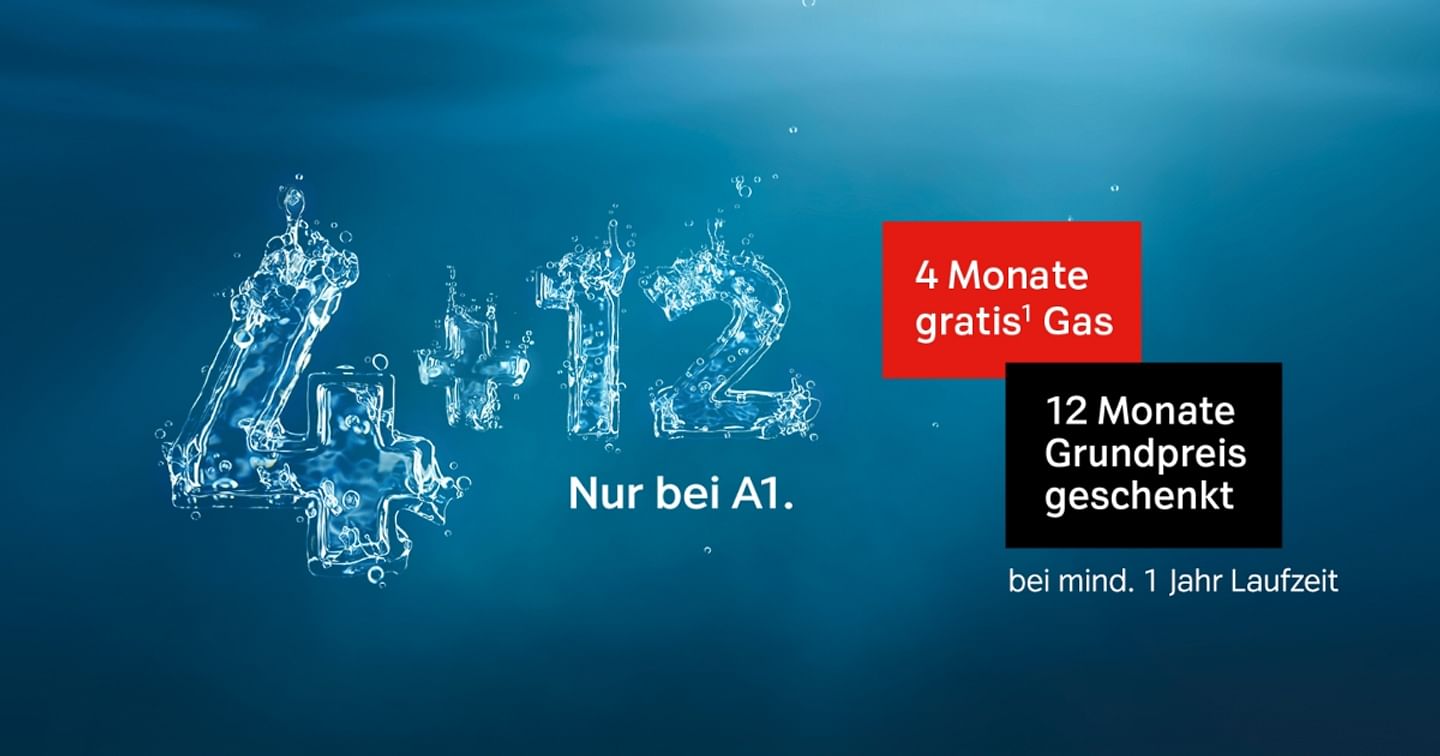 4 Monate GRATIS-Gas¹ und 12 Monate Grundgebühr geschenkt²